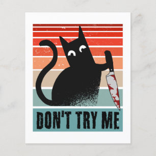 Papier Ne m'essayez pas, Moody Cat avec un couteau Invita