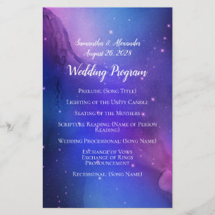 Papier Nebula violette Art céleste Mariage spatial