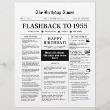 Née en 1955 Journal fictif noir et blanc