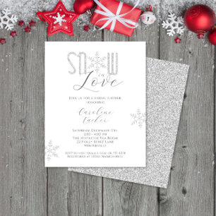 Papier Neige dans l'amour Silver Douche nuptiale Invitati