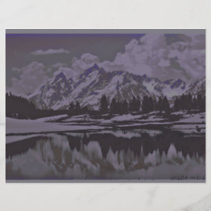 Papier neige du lac de montagne