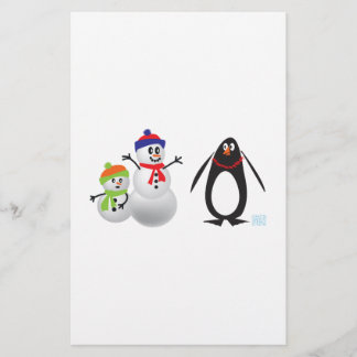 Papier Neiges et pingouins