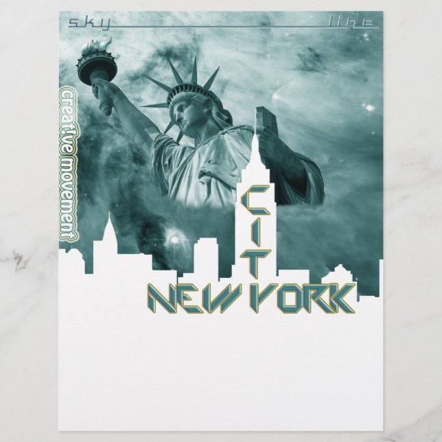 Papier New York City Liberty Skyline (Devant)