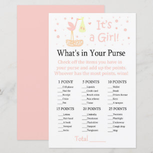 Papier Nid de cigogne rose Qu'y a-t-il dans votre sac à m