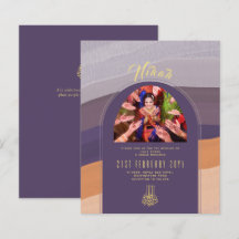 NIKAH Plum Gold PHOTO Faire-part de mariage