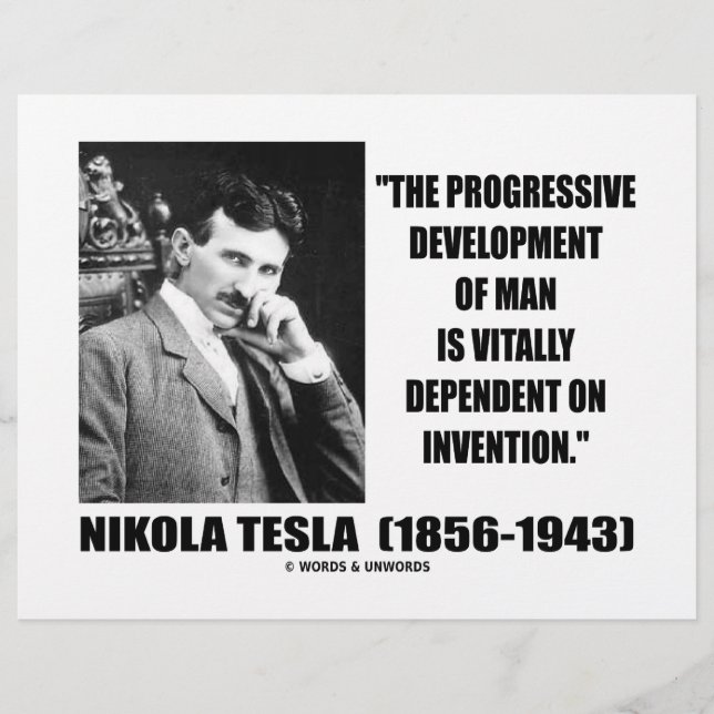 Papier Nikola Tesla Développement Progressif De La Citati (Devant)