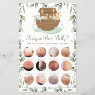 Papier Noah's Ark Greenery Baby or Beer Belly Jeu