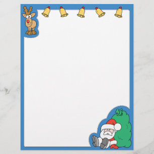 Papier Noël du Père Noël et du renne