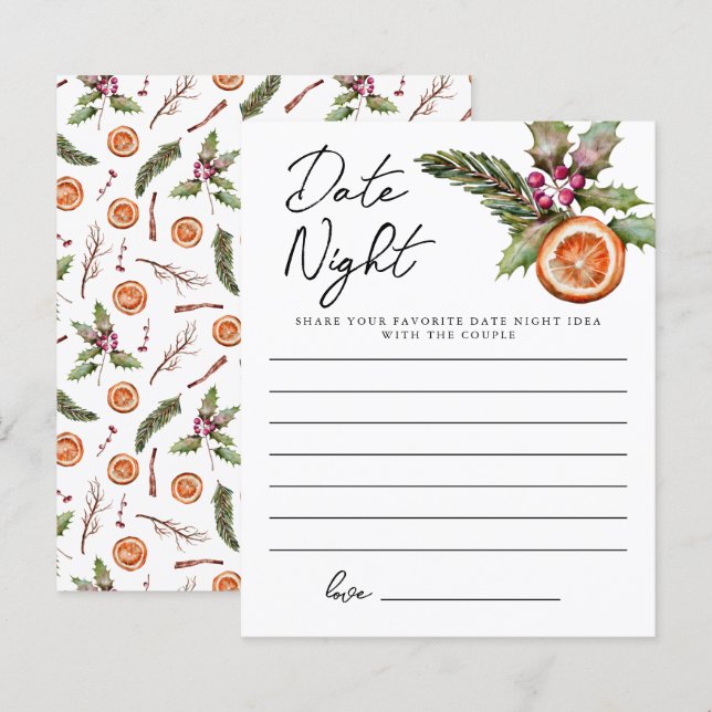 Papier Noël Fête des mariées Date Nuit Idées (Devant / Derrière)