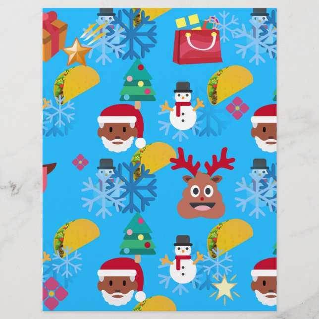 Papier Noël noir père Noël (Devant)