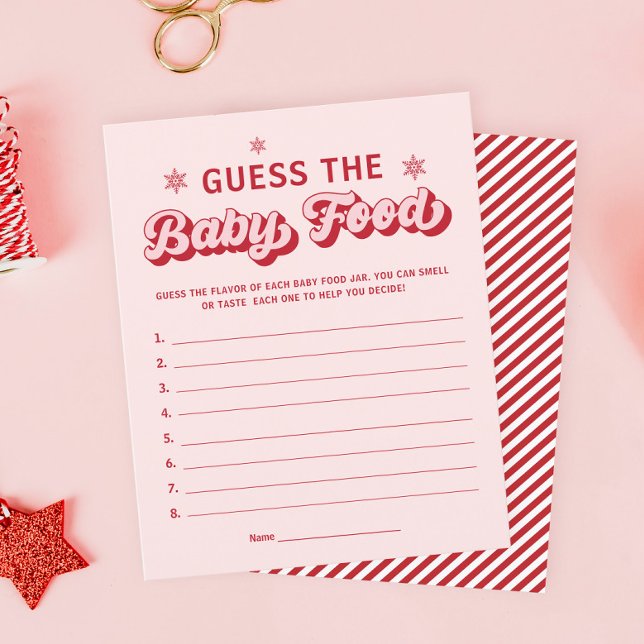 Papier Noël Père Noël Baby shower Guess Baby Food Game (Créateur téléchargé)