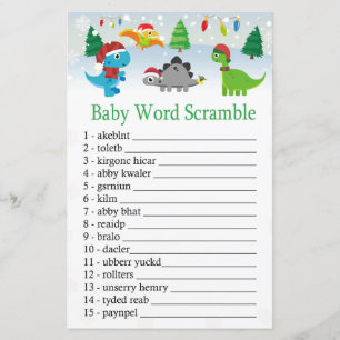 Papier Noël Père Noël dinosaure Baby mot scrambule jeu