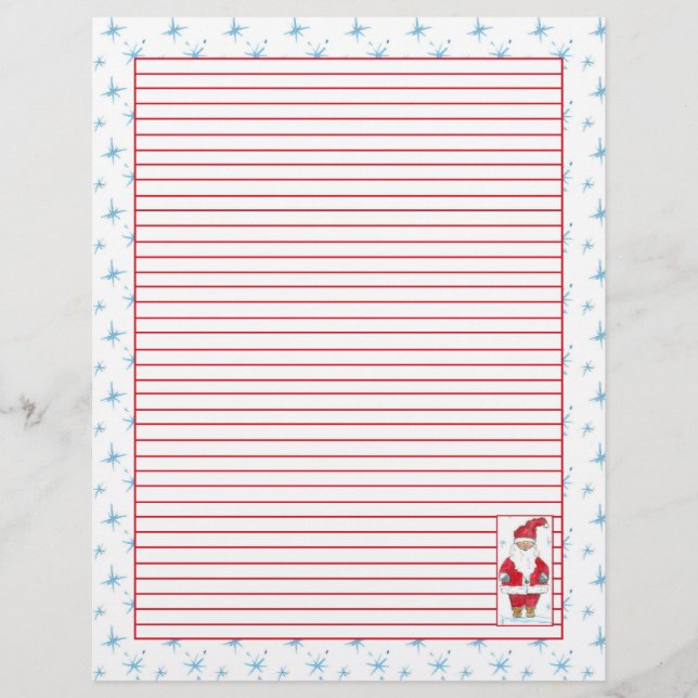 Papier Noël Père Noël Flèches de neige à ligne rouge (Devant)