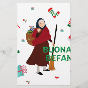 Papier noël sorcière buona Befana