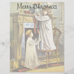 Papier Noël victorien, Bas de Noël pour enfants