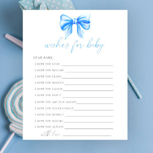 Papier Nœud bleu - Jeu de fête Jeu de vœux pour bébé
