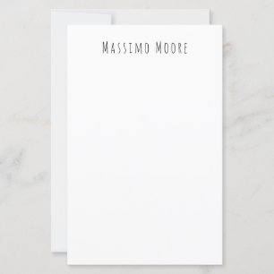 Papier Noir Blanc Élégant Simple Formel Nom Personnel