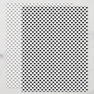 Papier noir blanc noir à rebut Coeurs minuscules