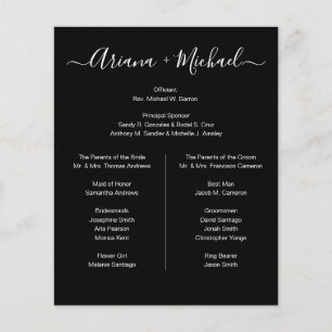 Papier Noir Blanc Simple fête de mariage Personnalisé Mar