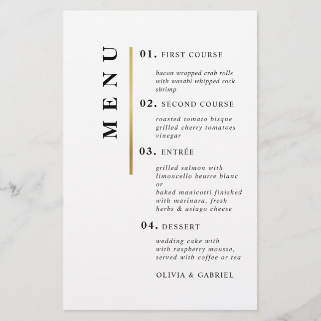 Papier Noir et blanc. Mariage de typographie simple offic (Devant)