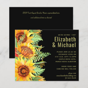 Papier Noir frappant avec le budget Mariage des tournesol