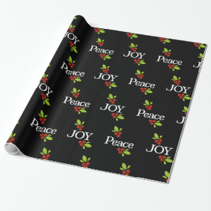 Papier noir moderne d'emballage cadeau de Noël