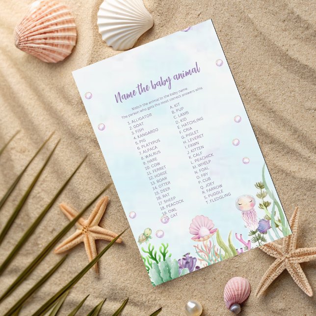 Papier Nom animal de bébé sous-marin Jeu (Créateur téléchargé)