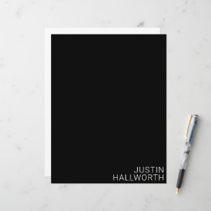 Papier Nom blanc moderne en noir