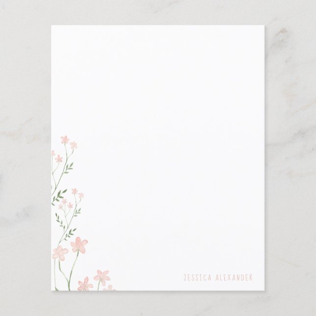 Papier Nom Botanique Rose Personnalisé (Devant)