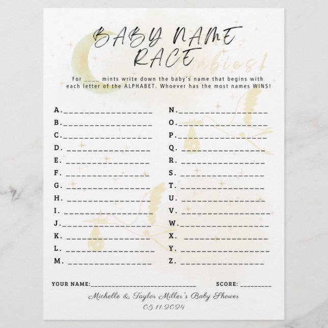 Papier Nom de bébé Race Jeu Oh Babies! Deux cigognes (Devant)