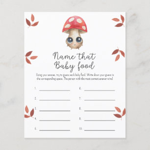 Papier Nom de champignon pour ce jeu de douche pour bébé