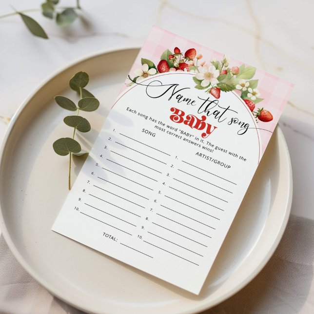 Papier Nom de fraise qui chanson jeu de baby shower (Créateur téléchargé)