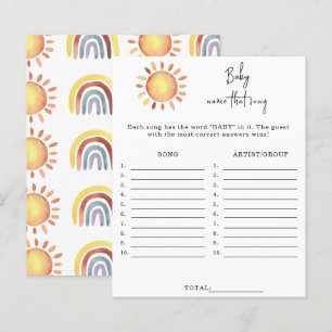 Papier Nom de la chanson baby shower game Sunshine