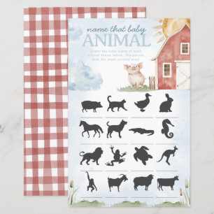 Papier Nom de la ferme qui animal Baby shower jeu
