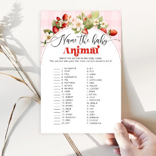 Papier Nom de la fraise le jeu de baby shower animal bébé