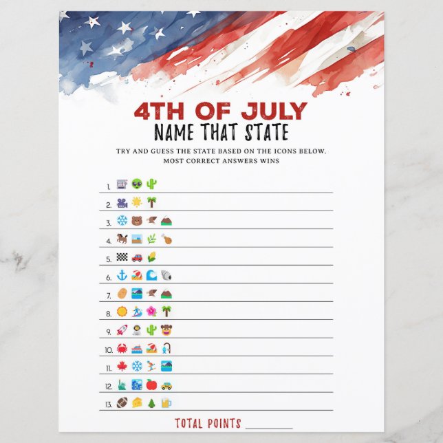Papier Nom de l'icône d'état 4 juillet jeu de partie (Devant)