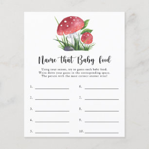 Papier Nom du Baby shower de champignons Jeu d'aliments p