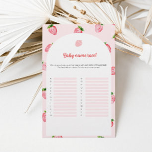 Papier Nom du bébé fraise Race Baby shower Jeu