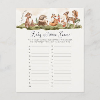 Papier Nom du bébé Jeu Forêt animal thème