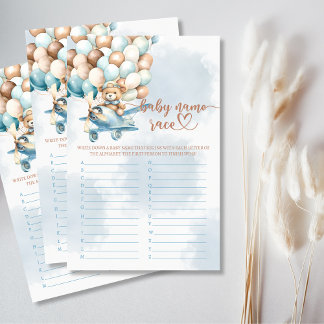 Papier Nom du bébé Race Baby shower partie