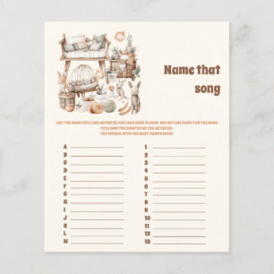 Papier Nom du jeu de Baby shower de chanson