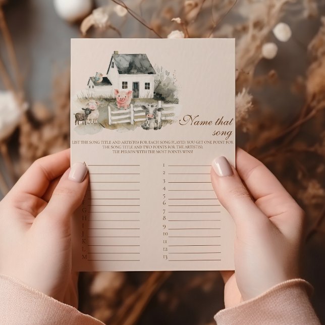 Papier Nom du jeu de Baby shower de chanson (Créateur téléchargé)