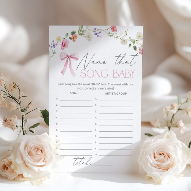 Papier Nom du jeu de baby shower de Fleur sauvage Song Ba (Créateur téléchargé)