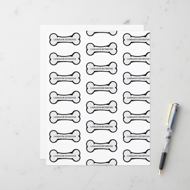 Papier nom du laboratoire sur l'os (Devant/Arrière en situation)