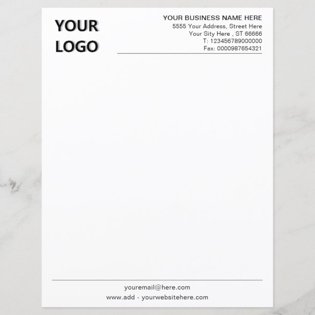 Papier Nom du logo Adresse et en-tête des coordonnées (Devant)