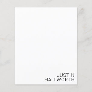 Papier Nom noir moderne en blanc