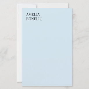 Papier Nom propre Minimaliste Moderne Professionnel Bleu