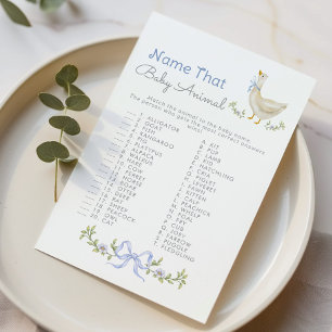 Papier Nom que Baby Animal Solly Goose jeu baby shower