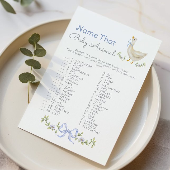 Papier Nom que Baby Animal Solly Goose jeu baby shower (Créateur téléchargé)