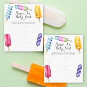 Papier Nom que bébé alimentation jeu de douche - popsicle